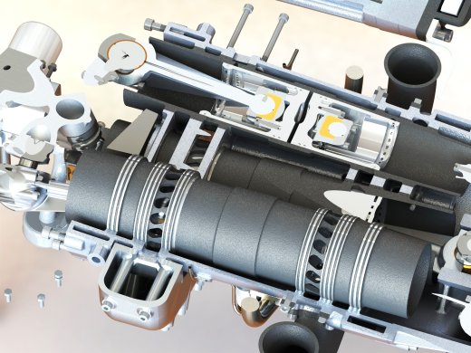 二冲程斜盘增压柴油机缩略图